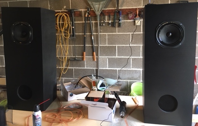 diy full range speaker cabinets in black